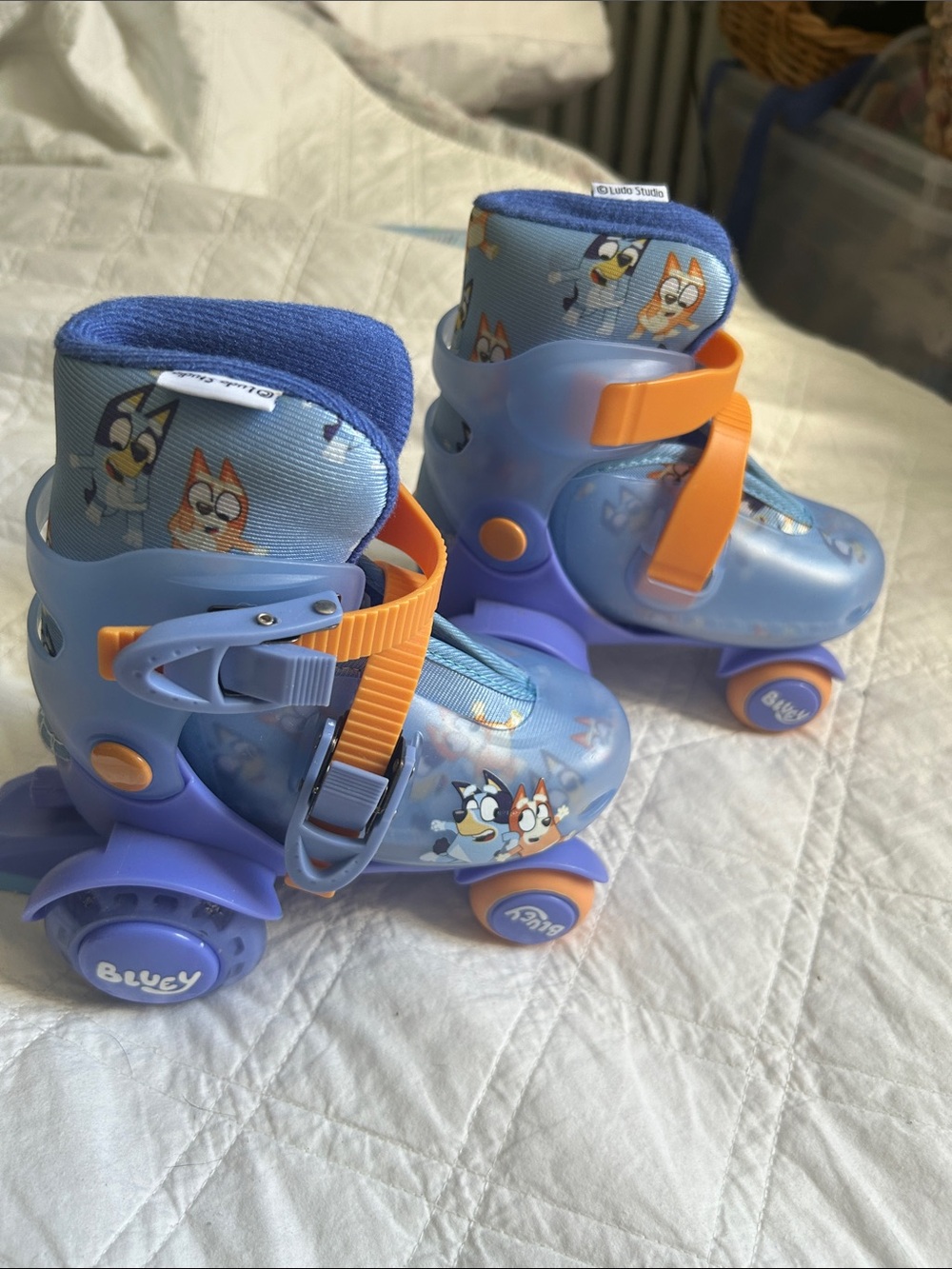 Bluey Kids Light Blue and Orange Adjustable Quad Skates